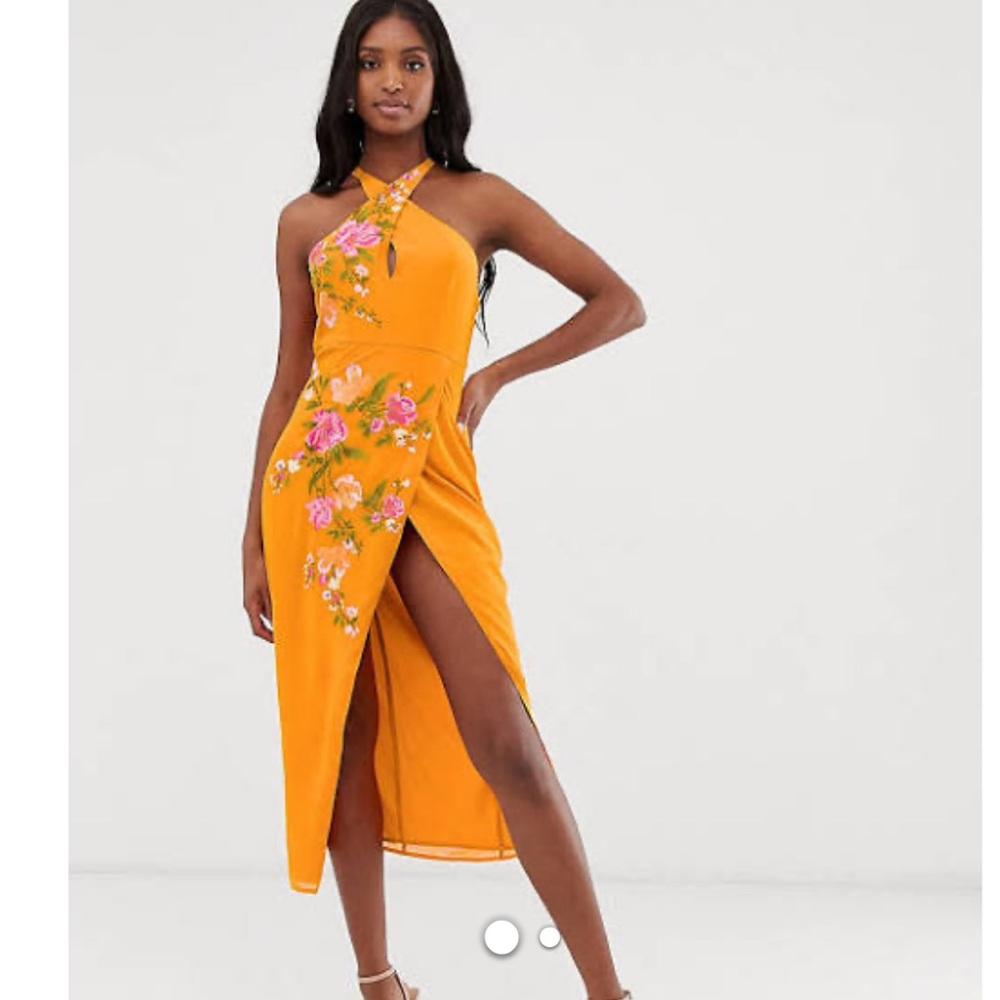 Orange pencil dress